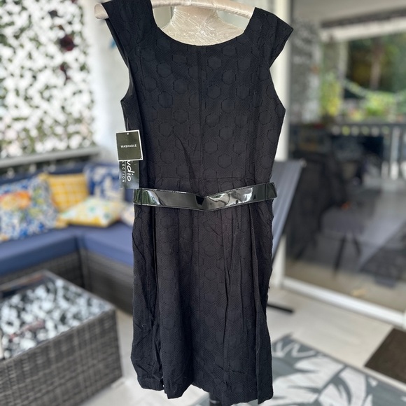 K studio collection Black Sheath Mini Dress with Flutter Sleeves - Picture 3 of 3